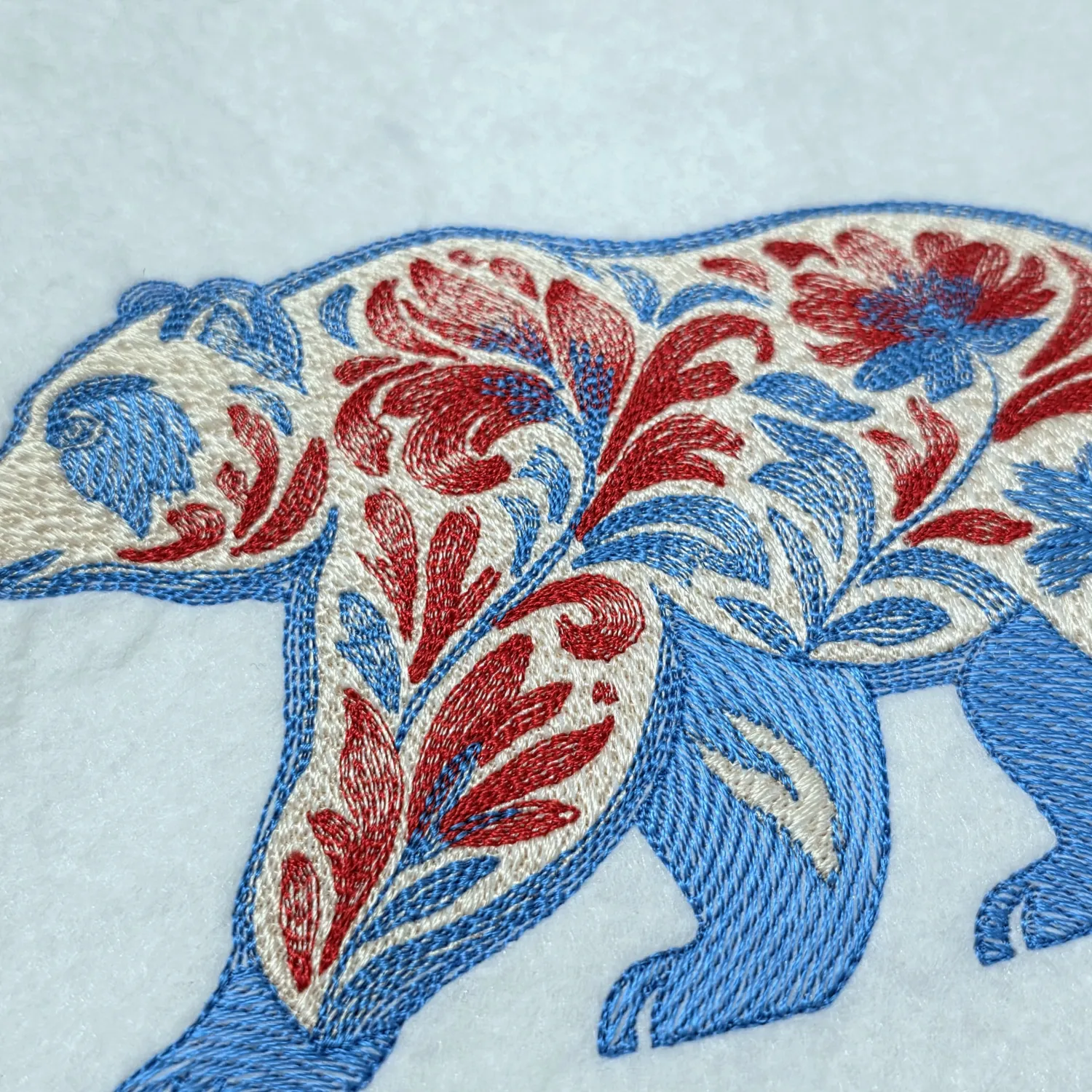 Floral Bear embroidery design