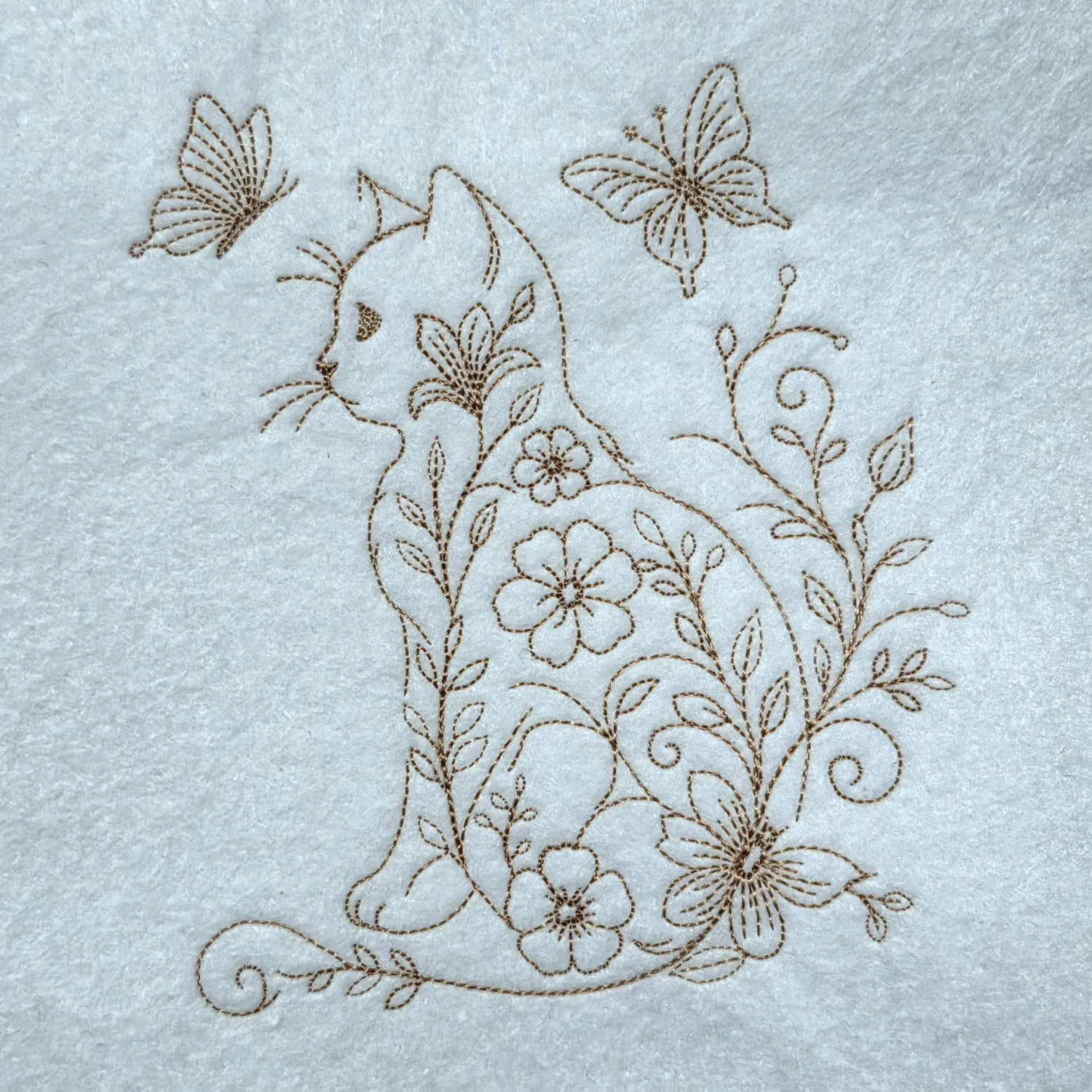 Floral Cat Outline
