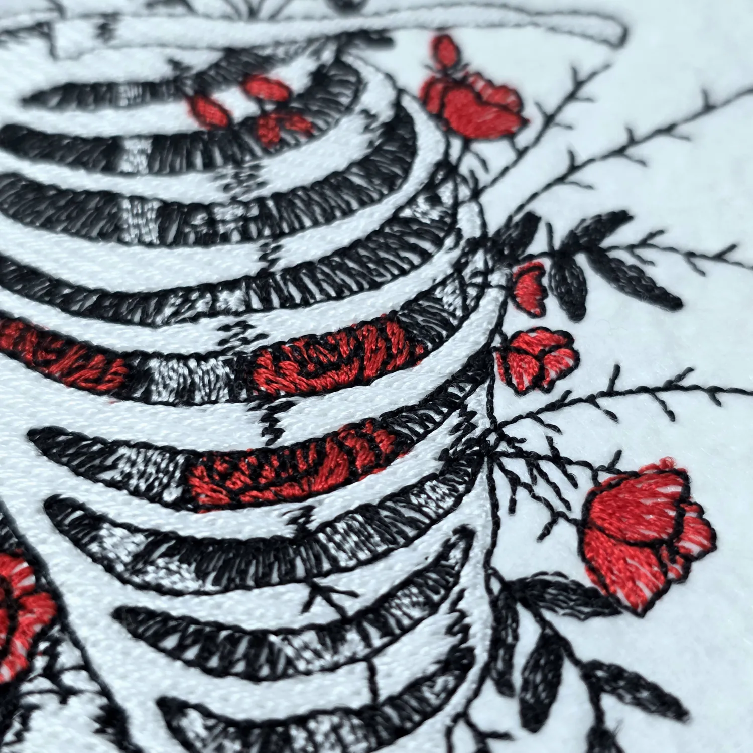 Floral Skeleton Torso embroidery design