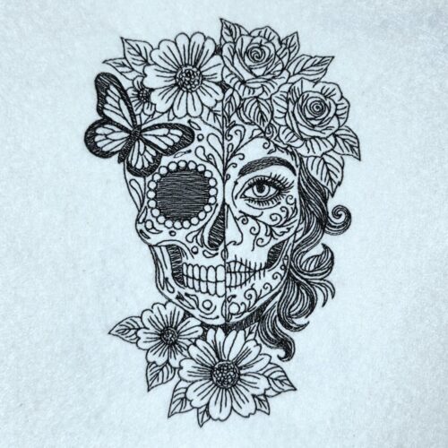 floral-sugar-skull-line-art