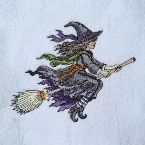 Flying Witch On Broom