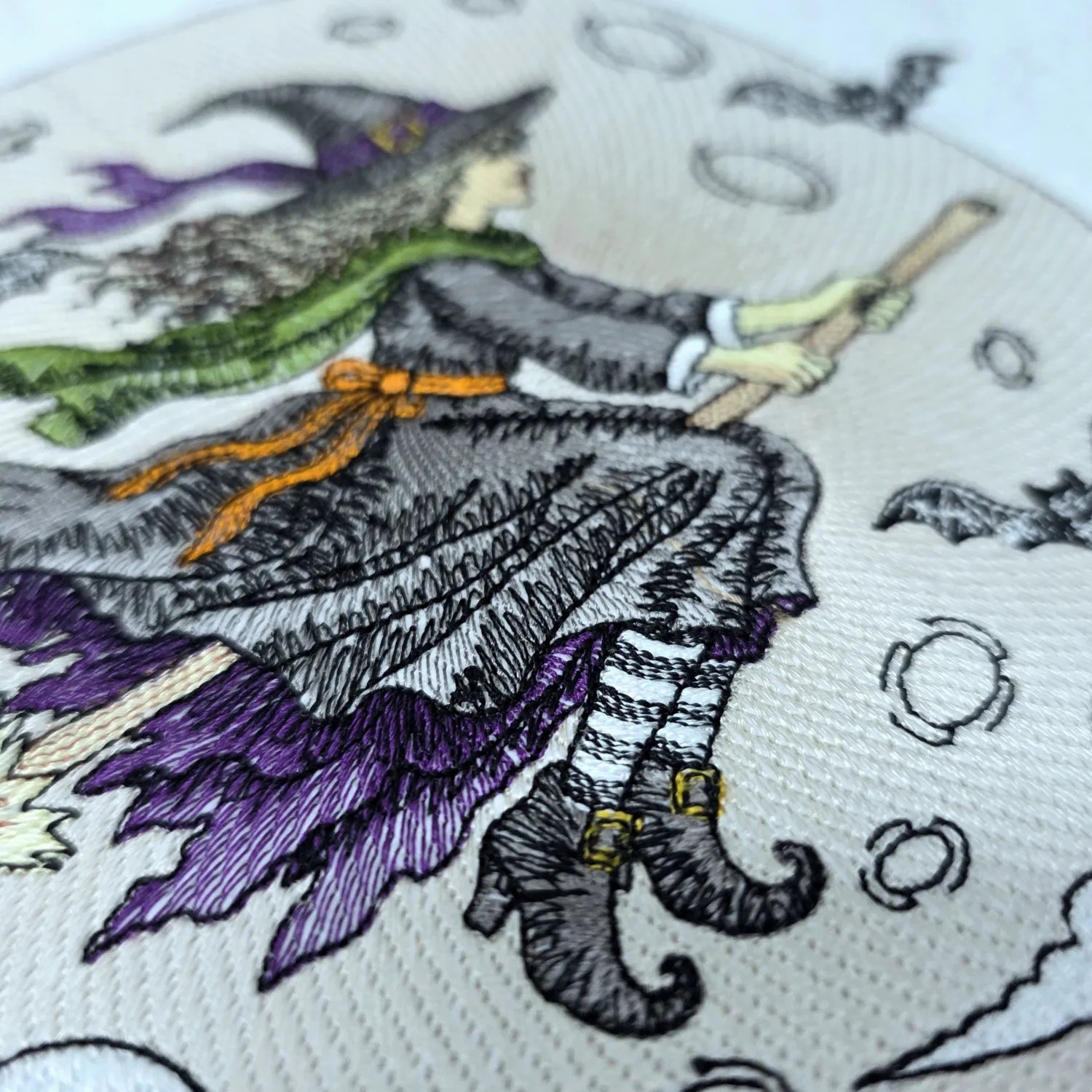 Full Moon Witch embroidery design