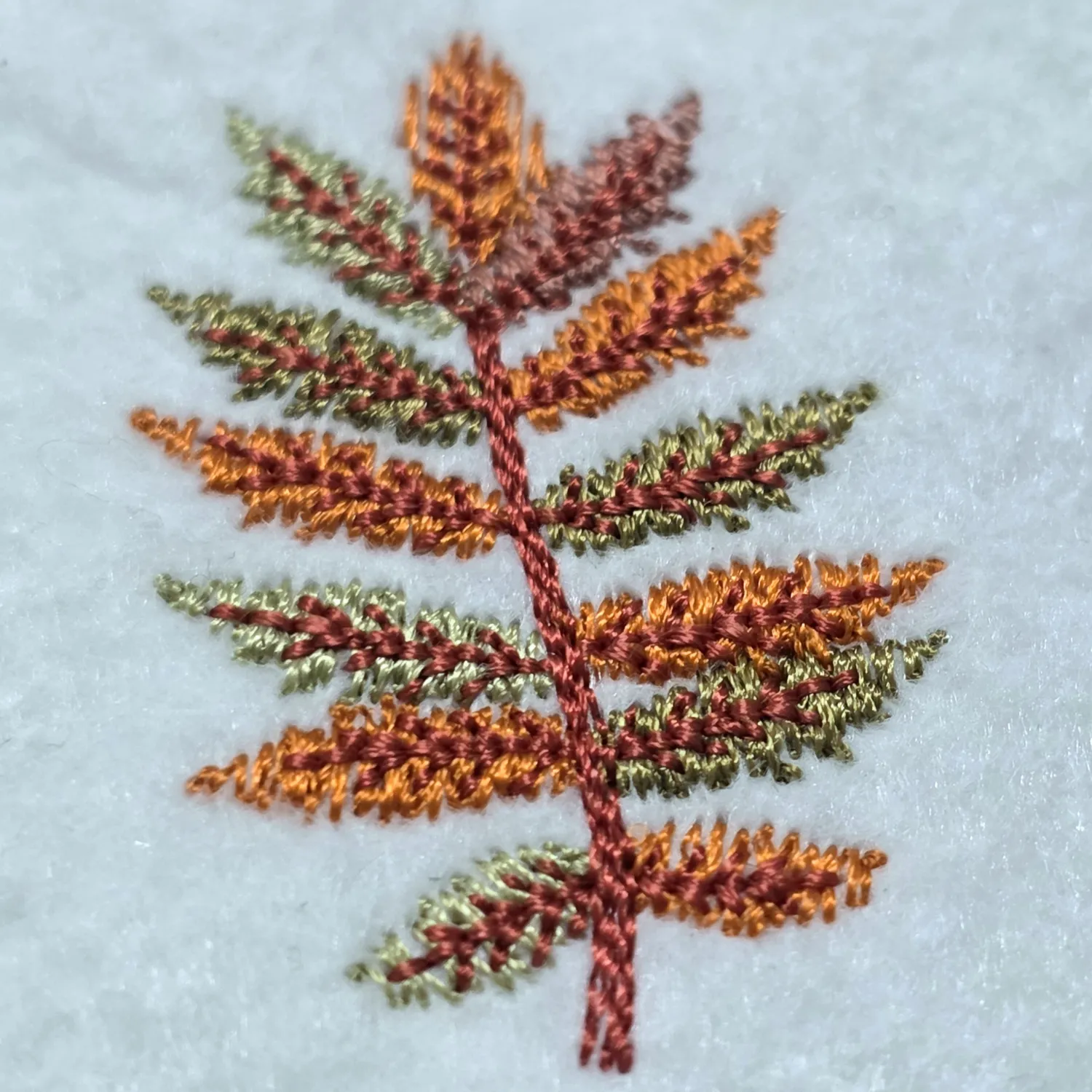 Golden Fern Leaf embroidery design