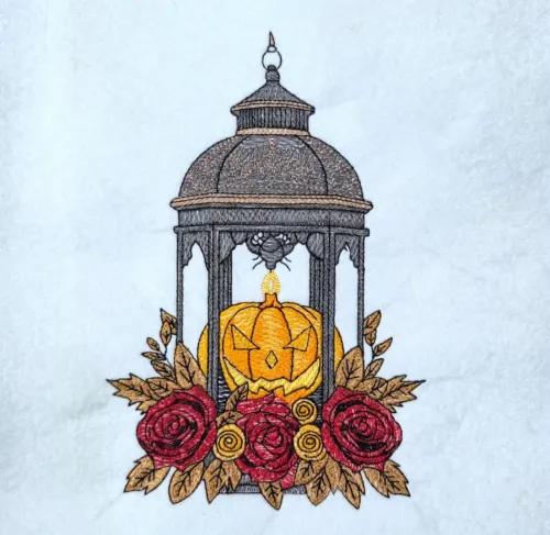 Gothic Pumpkin lantern With Roses