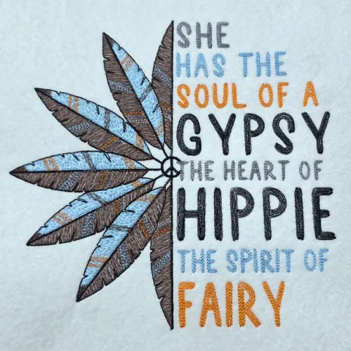 Gypsy Soul Feather Quote