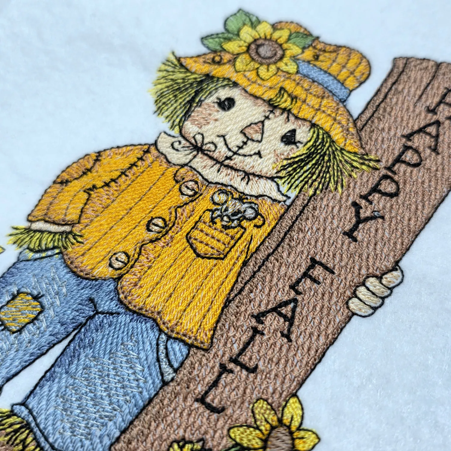 Happy Fall Scarecrow embroidery design