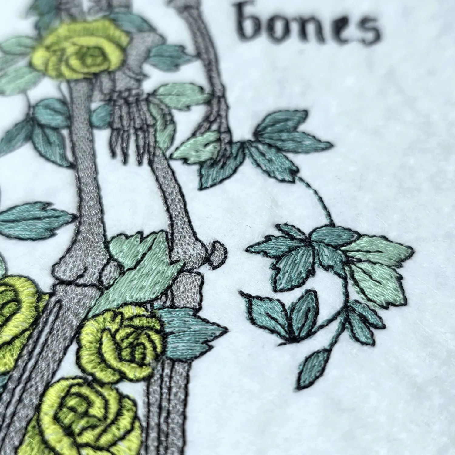 I Feel You In My Bones Skeleton Quote embroidery design