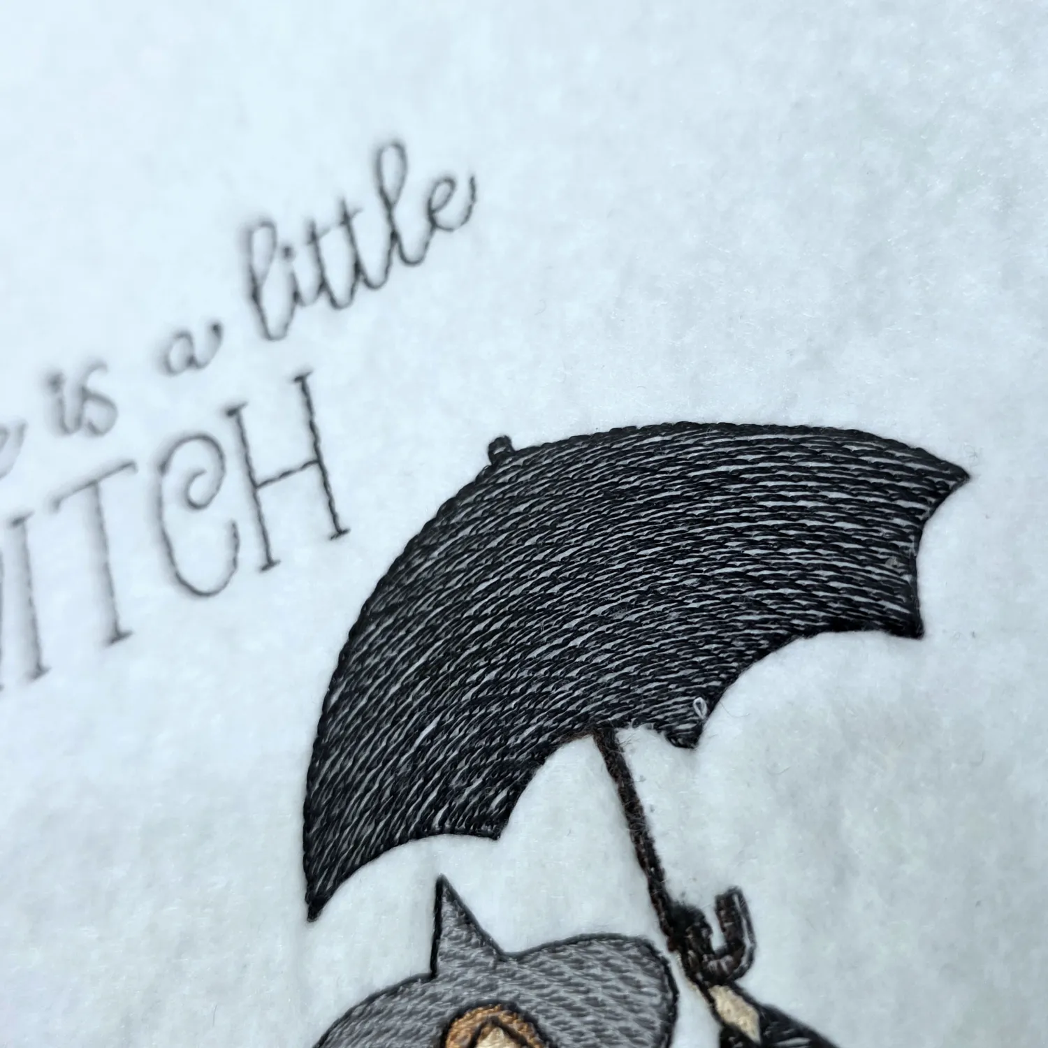 Little Witch Saying embroidery design
