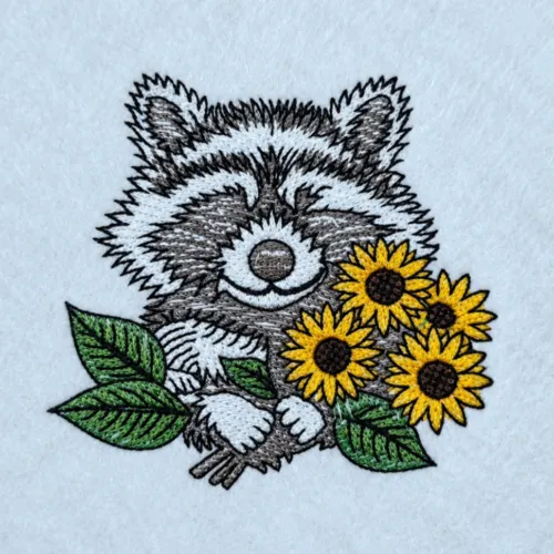raccoon-with-sunflower-bouquet