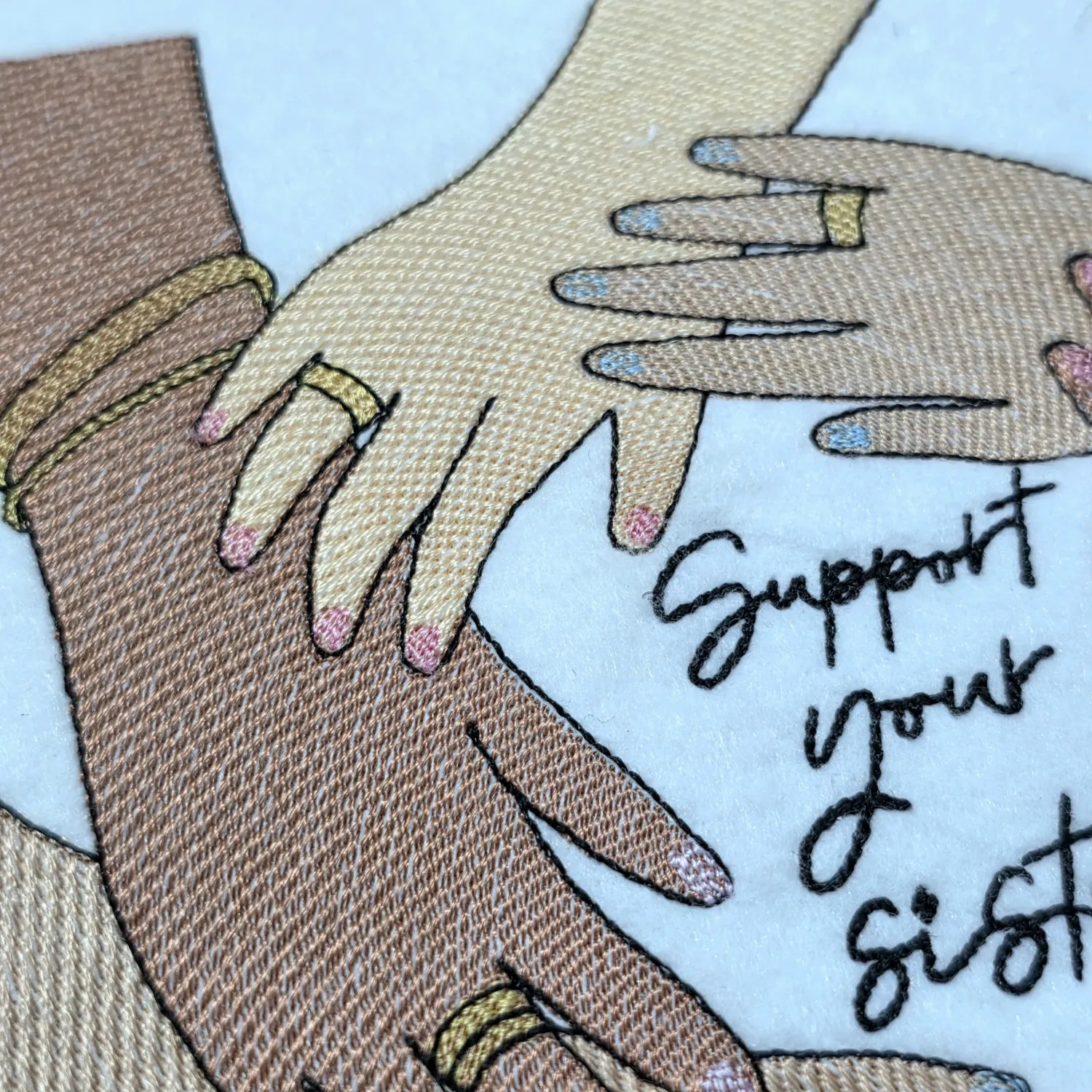 Support Your Sisters Quote embroidery design