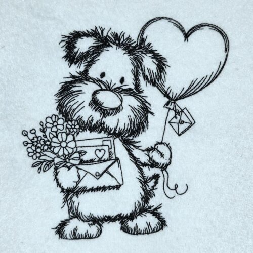 sweet-puppy-with-heart-balloon-line-art