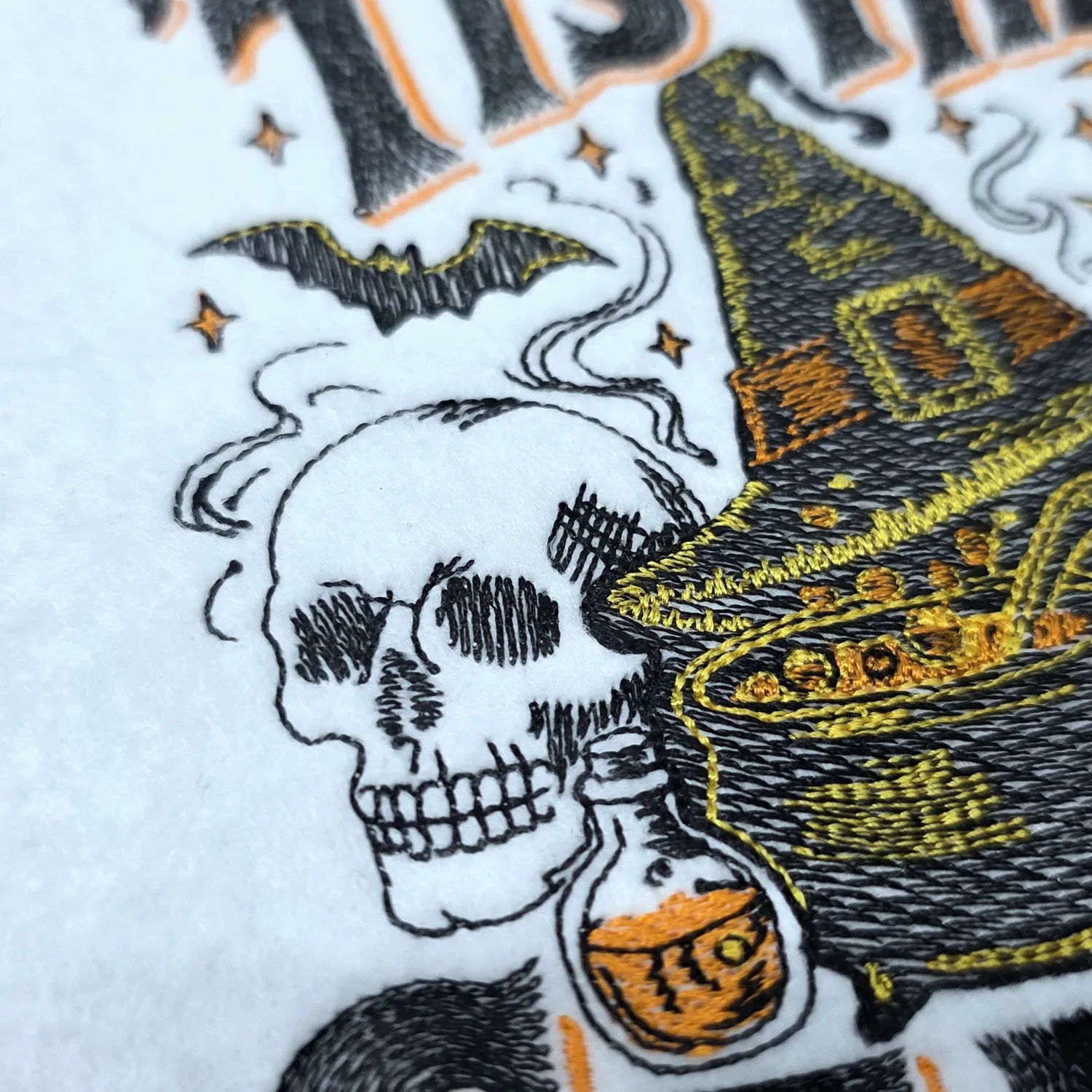 Tis The Season Eerie Words embroidery design