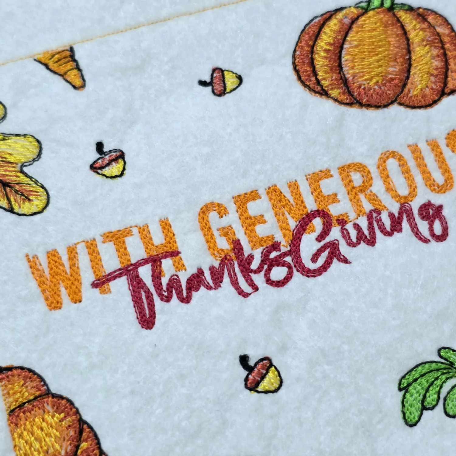 Turkey And Pumpkins Thanks Giving Graden Flag 01 embroidery design