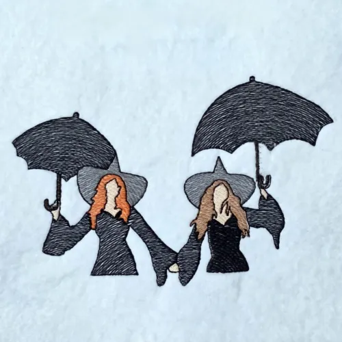 Witch Sisters With Umbrellas