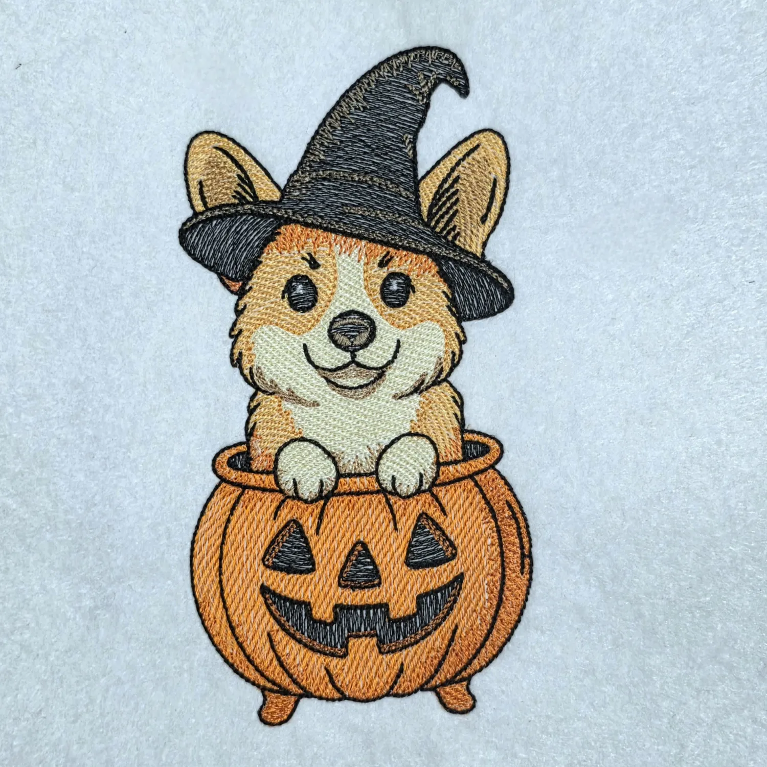 Witchy Corgi In Pumpkin