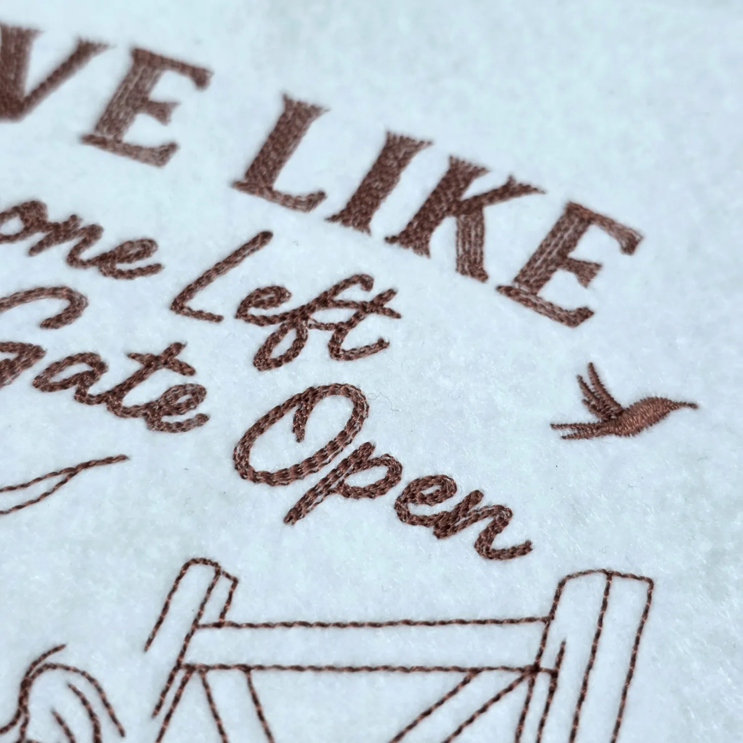 Live Freely Highland Cow Saying embroidery design