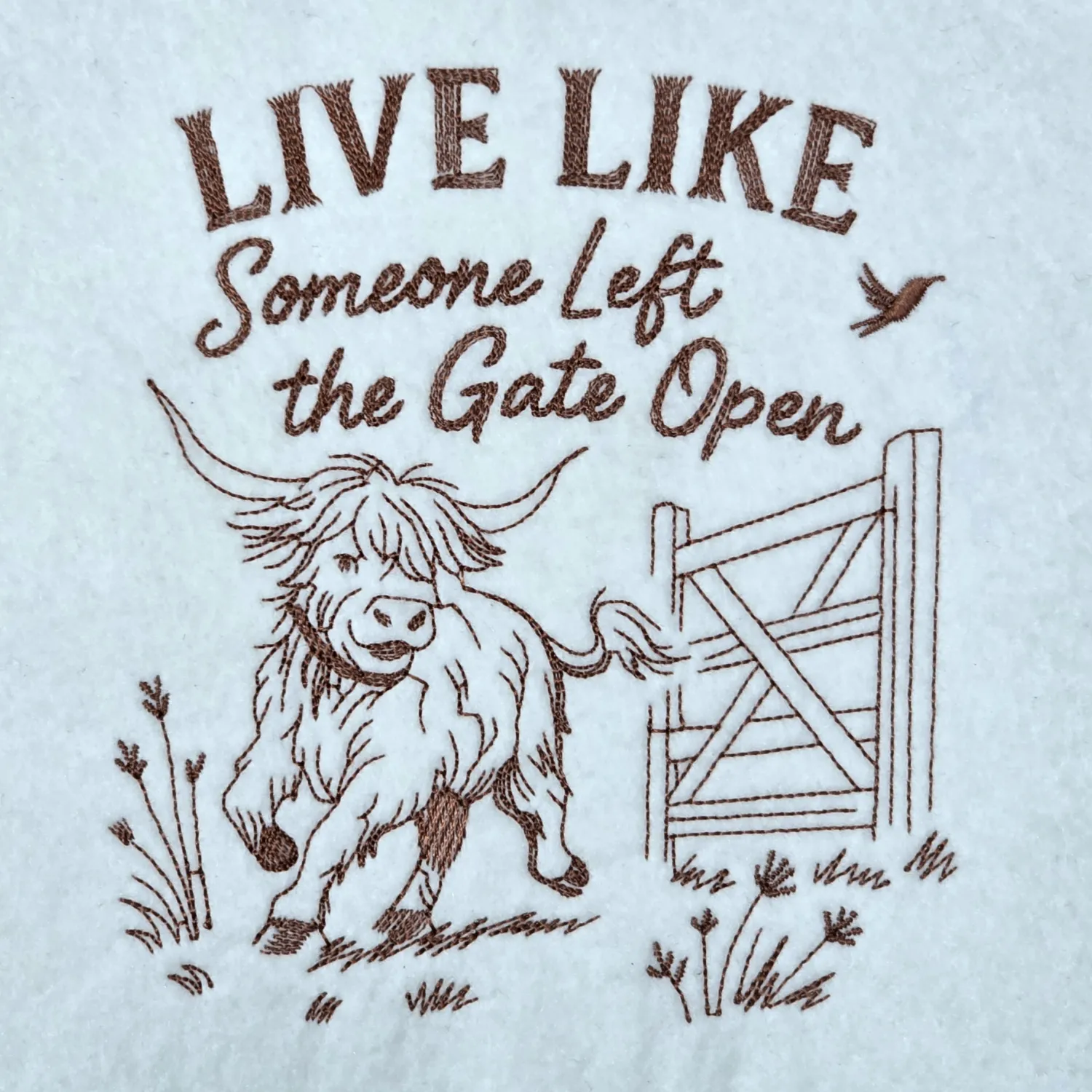Live Freely Highland Cow Saying